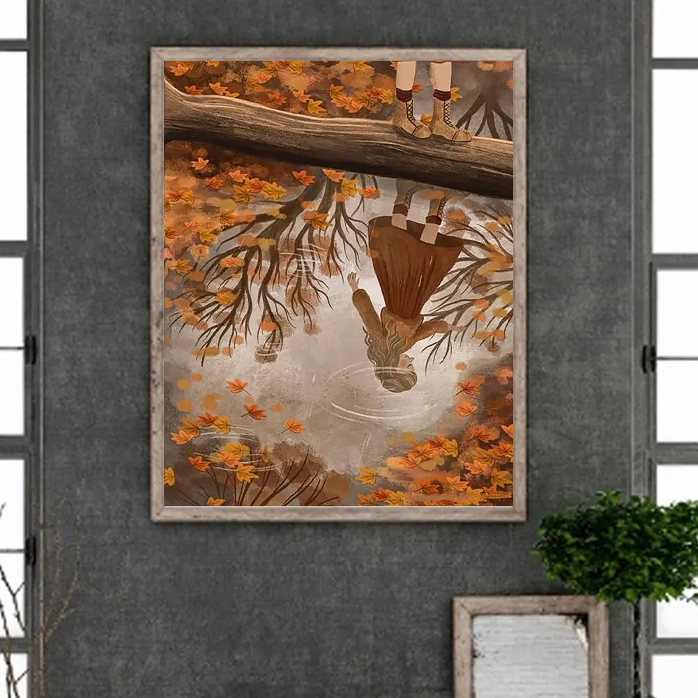 Full Round Diamond Painting 40*50cm - Autumn Atmosphere Girl