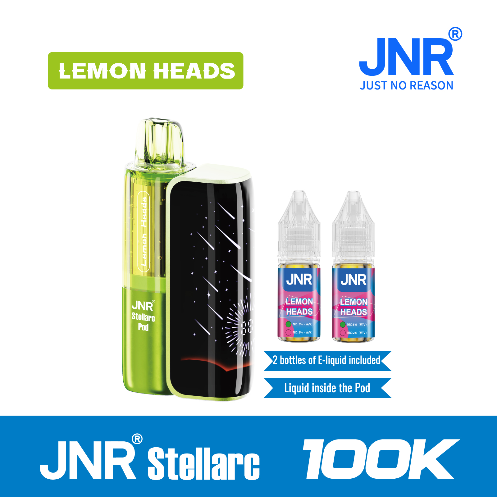 Lemon Heads | JNR Stellarc 100K Puffs Kit - Refillable & Replaceable Pod Vape Best Vape