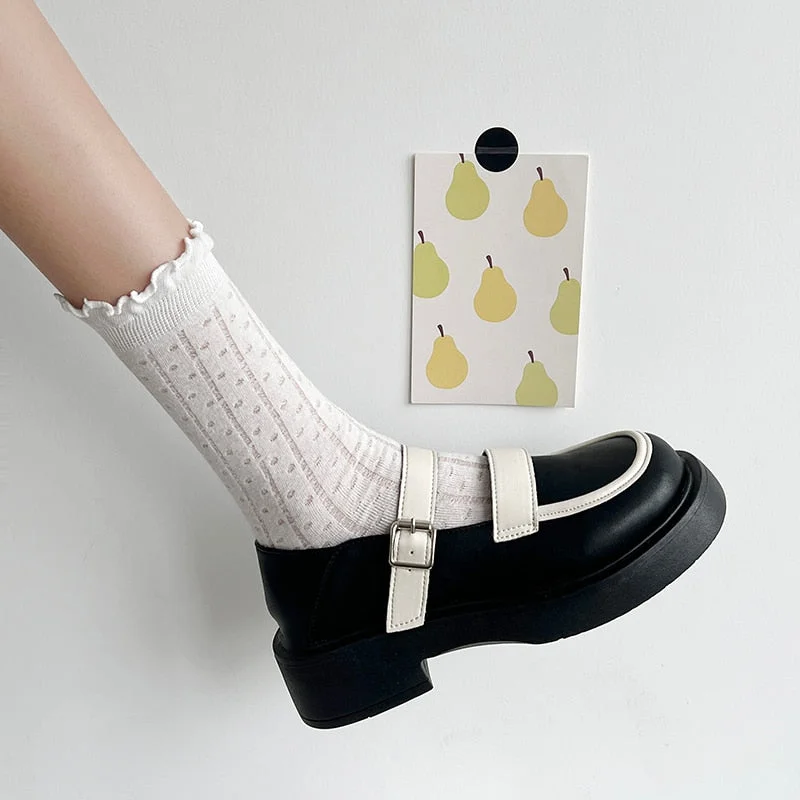 Back To School 2022 Casual Shoes Ladies Japanese Style Mary Janes Sweet Shoes Woman 2022 Summer Elegant Round Toe Platform Shoes Chic