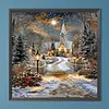 Kit de peinture diamant&eacute;e DIY 5D perceuse ronde 40x40cm (paysage enneig&eacute;)