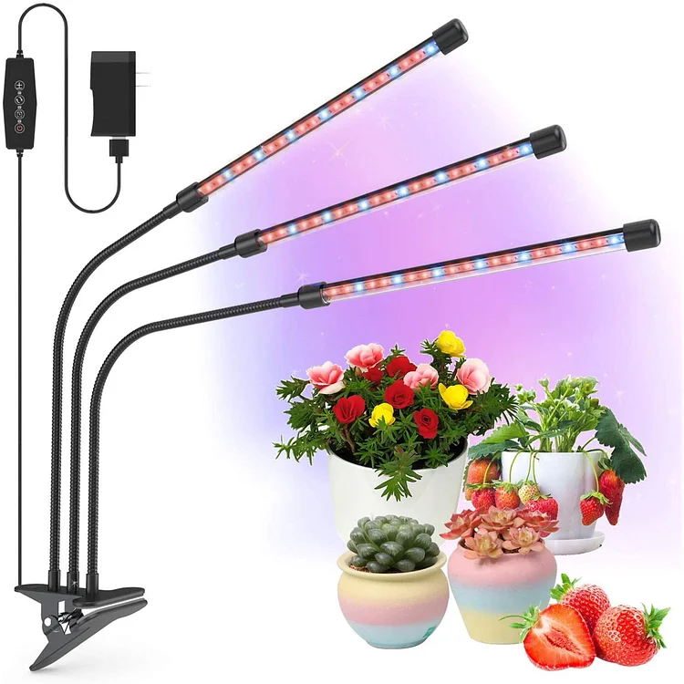 Meidong LED Grow Lights for Indoor Plants, 30W Full Spectrum Plant Lights with Auto ON/Off 3/9/12H Automatic Timer 5 Dimmable Brightness Levels for Indoor Succulent Plants Growth