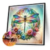 Diamond Painting-DIY Full Round Drill Flowers Dragonfly
