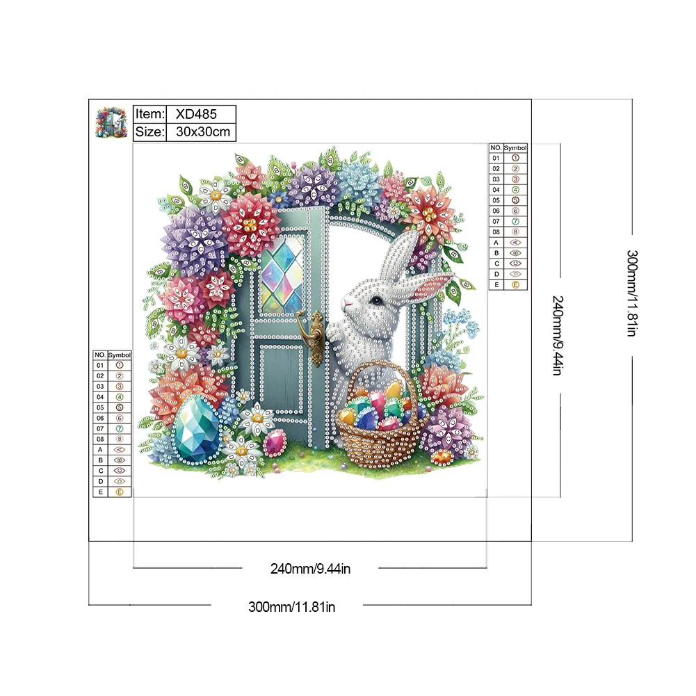 Diamond Painting - Partial Special Shaped Drill - Garden Rabbit(Canvas|30*30cm)