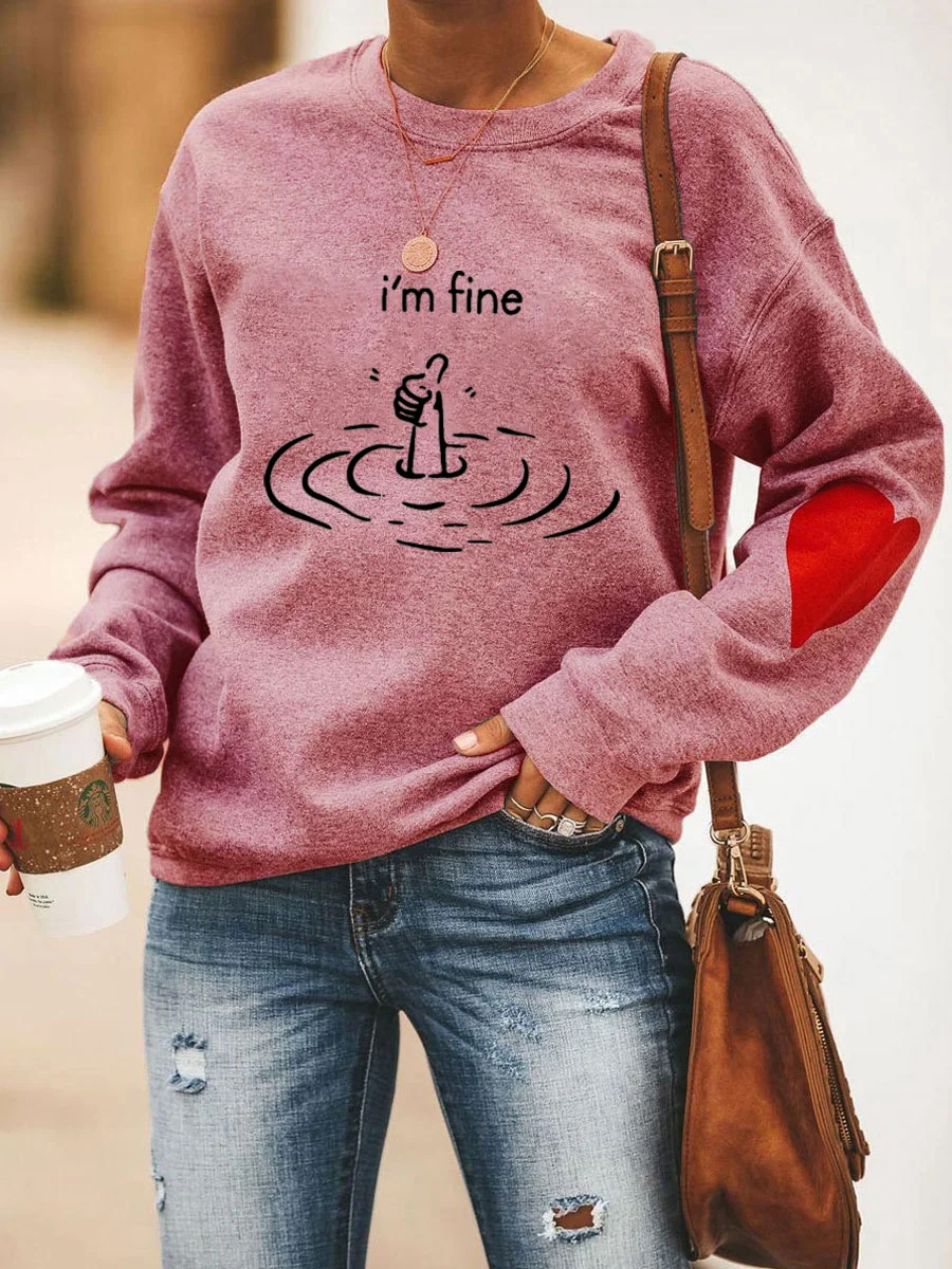 I'm Fine Heart Sweatshirt