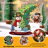 Snowman Photo Xmas Tree 5D DIY Diamond Art Tabletop Wood Decoration Ornament Kit