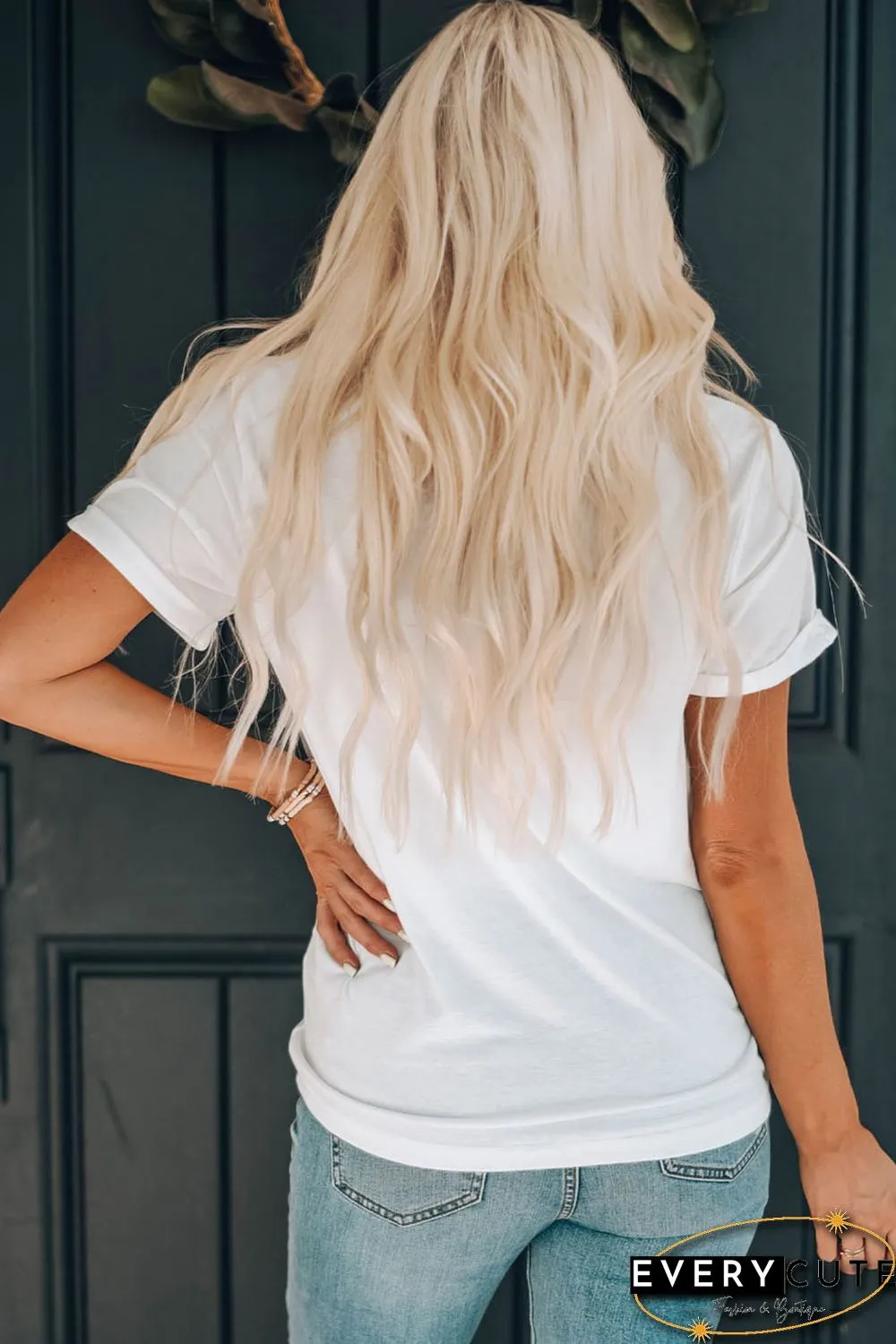 White American Honey Stars Print Short Sleeve Graphic Tee