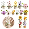 Crochet Flowers Potted Plants Decorative Crochet Ornaments DIY Gifts for Friends