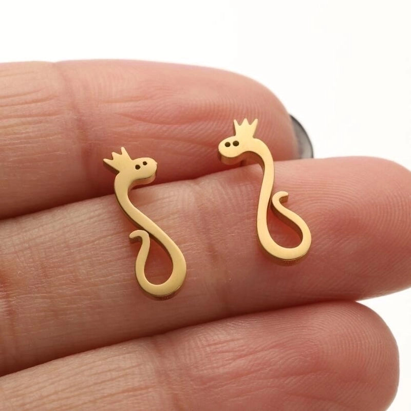 1 Pair Casual Cute Animal Plating Hollow Out 304 Stainless Steel 18K Gold Plated Ear Studs