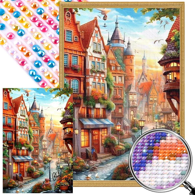 English Town 40*60CM (Canvas) Full AB Round Drill Diamond Painting gbfke