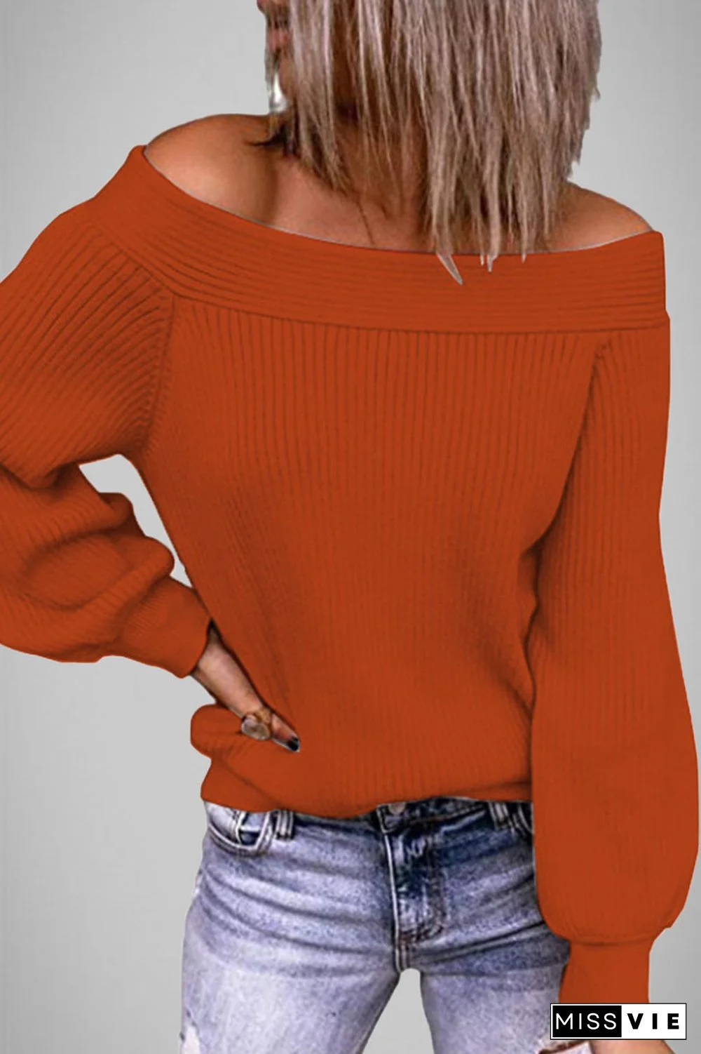 Sexy Work Solid Color Off the Shoulder Sweaters(8 Colors)