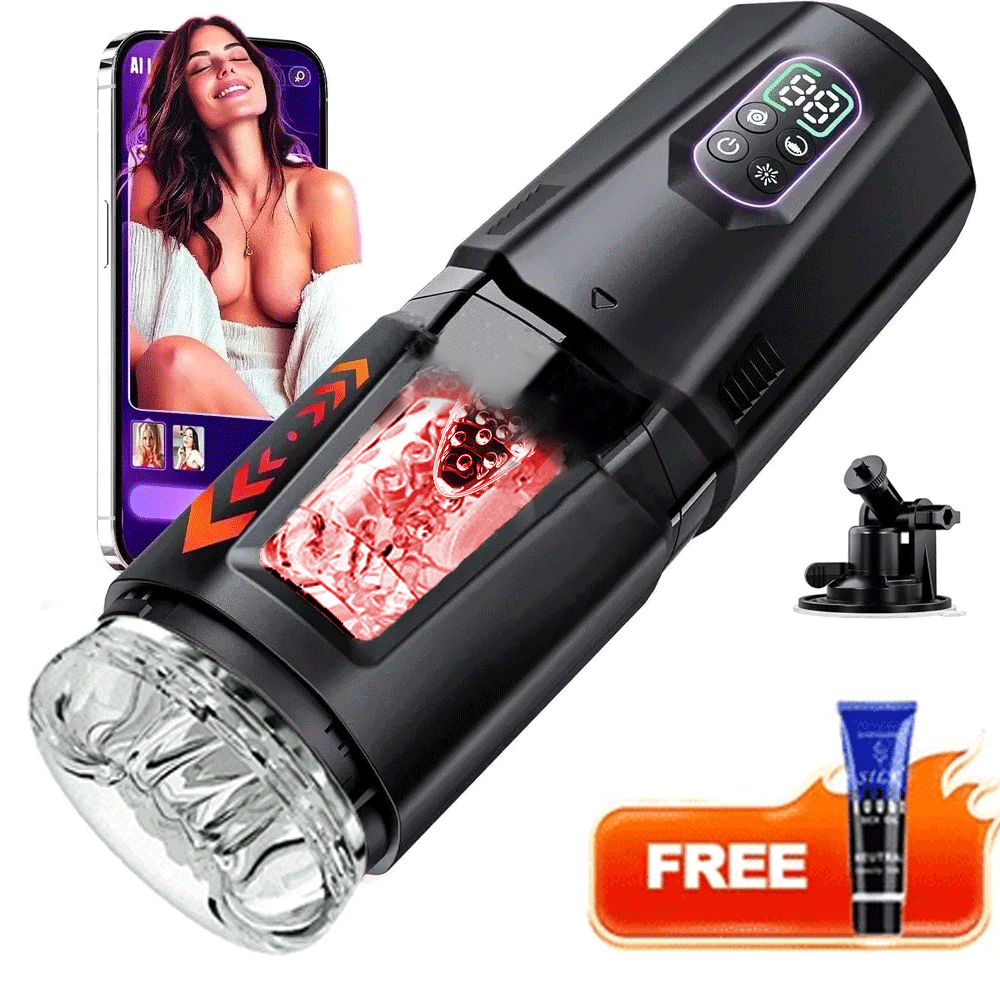 Edge - Ai Sync Male Masturbator &ndash; Automatic Thrusting, Rotating & Licking Stroker For Men With Hand-free Base By Rose Toy
