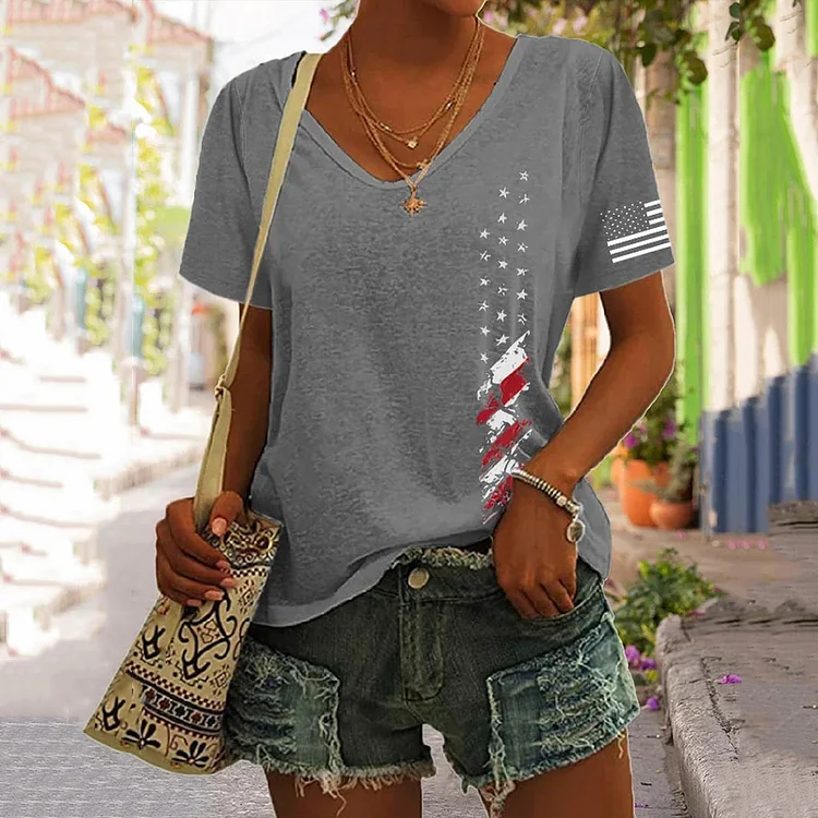 Women's Independence Day Printed Casual T-Shirt