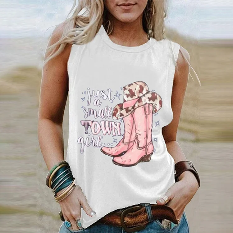 Retro Western Just A Small Town Girl Tank Top