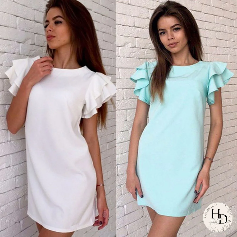 Women Fashion Summer Casual Butterfly Sleeve Dress Backless Mini Party Club Dresses Vestidos