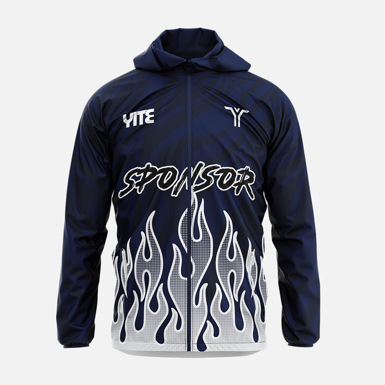 YITE |LF24-013- White  And Blue Windbreaker Jacket