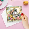 (US Local)6pcs Diamond Painting Greeting Cards DIY Diamond Art Cards Crafts (Cat Garden)