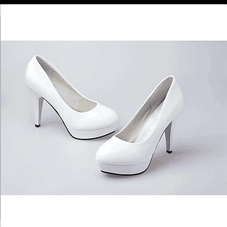 White Platform Pumps Vdcoo