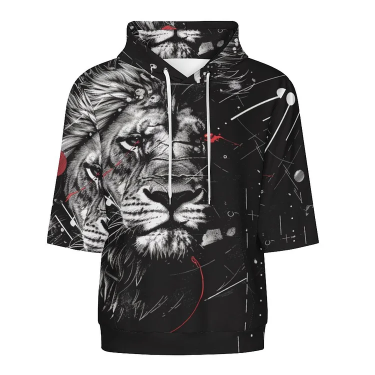 Mid Sleeved Hoodie ANGRY LION  customized, personalized, gift