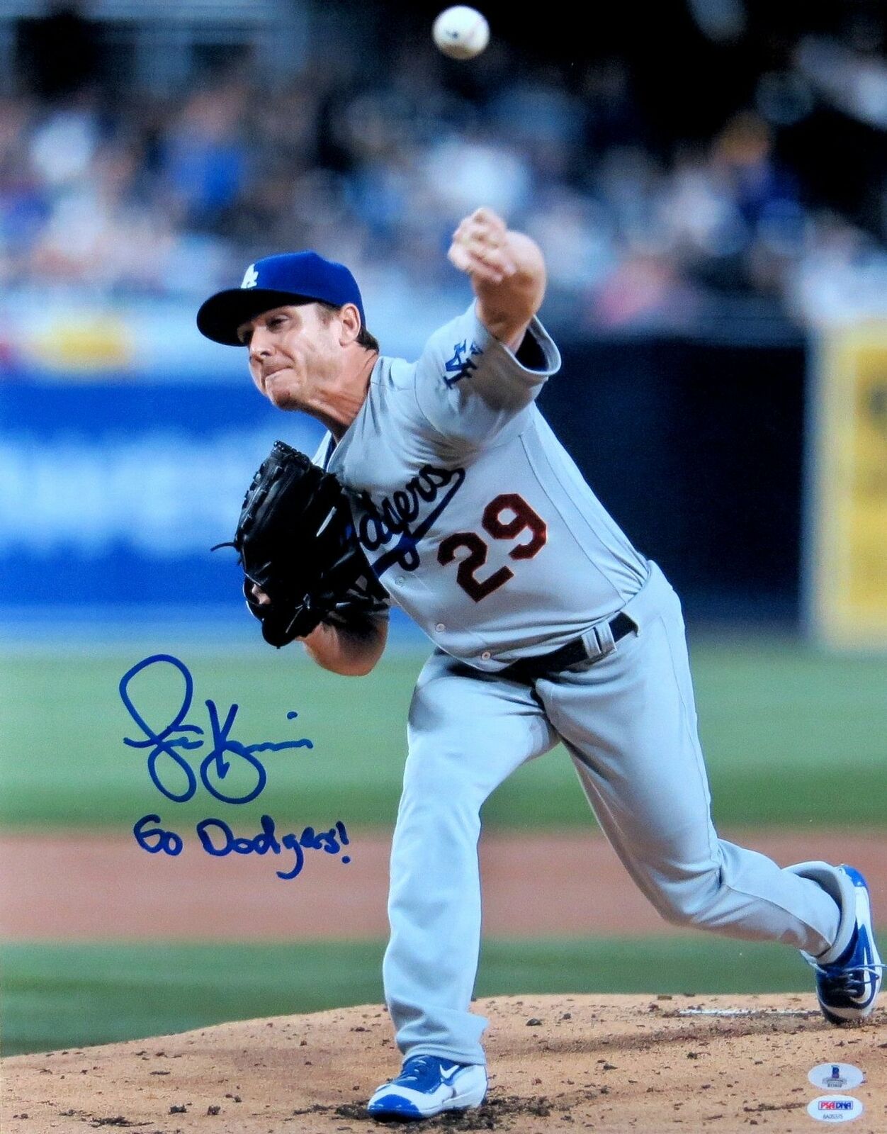 Scott Kazmir Signed Autographed 16X20 Photo Poster painting Inscribed Go Dodgers!