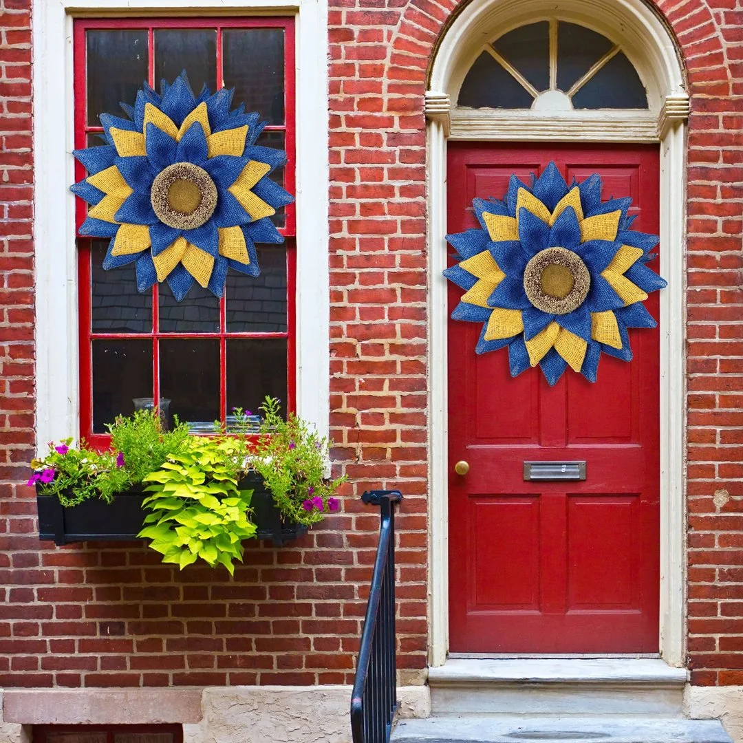 💙💛🌻Prayer for Peace Sunflower Front Door Wreath💛-🌻Donation Wreath🌻