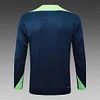2024 Brazil Half-Pull Training Suit Dark Blue Football Shirt 1:1 Thai Quality
