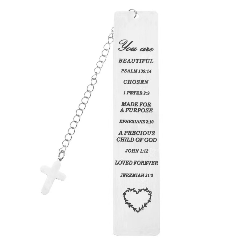 Fashion Creative Metal Stainless Steel Lettering Bookmark