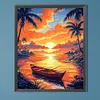 Sonnenuntergang Seeblick - runder Bohrer Diamantmalerei - 40*50cm