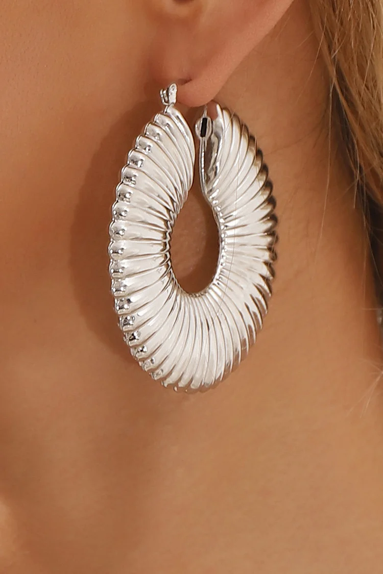 Metallic Sheen Geometric Shaped Textured Dangle Earrings