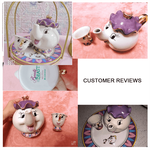 Cute Cartoon Tea Pot Beauty And The Beast Teapot Mug Mrs Potts Chip Tea Pot  Cup