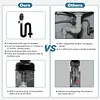 3In1 Bathroom Sink Drain Kit Flexible P-Trap Drain Pipe Replacement with Pop Up Stopper Expandable Flexible Downspout Pipe Anti Odor Filter Water Pipes