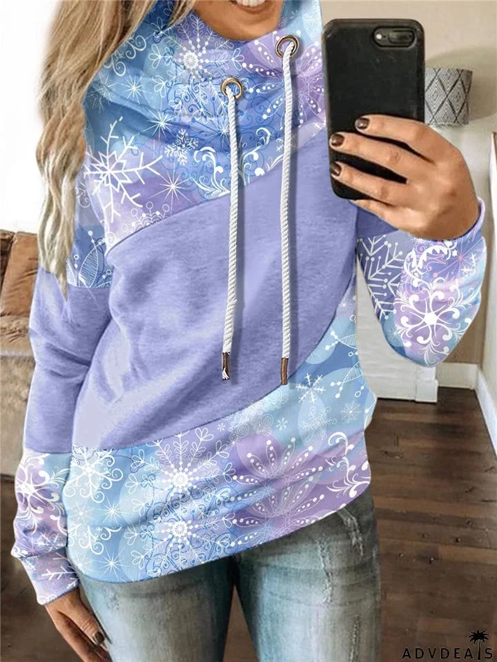 Casual Fashion Printed Long Sleeve Christmas Hoodie