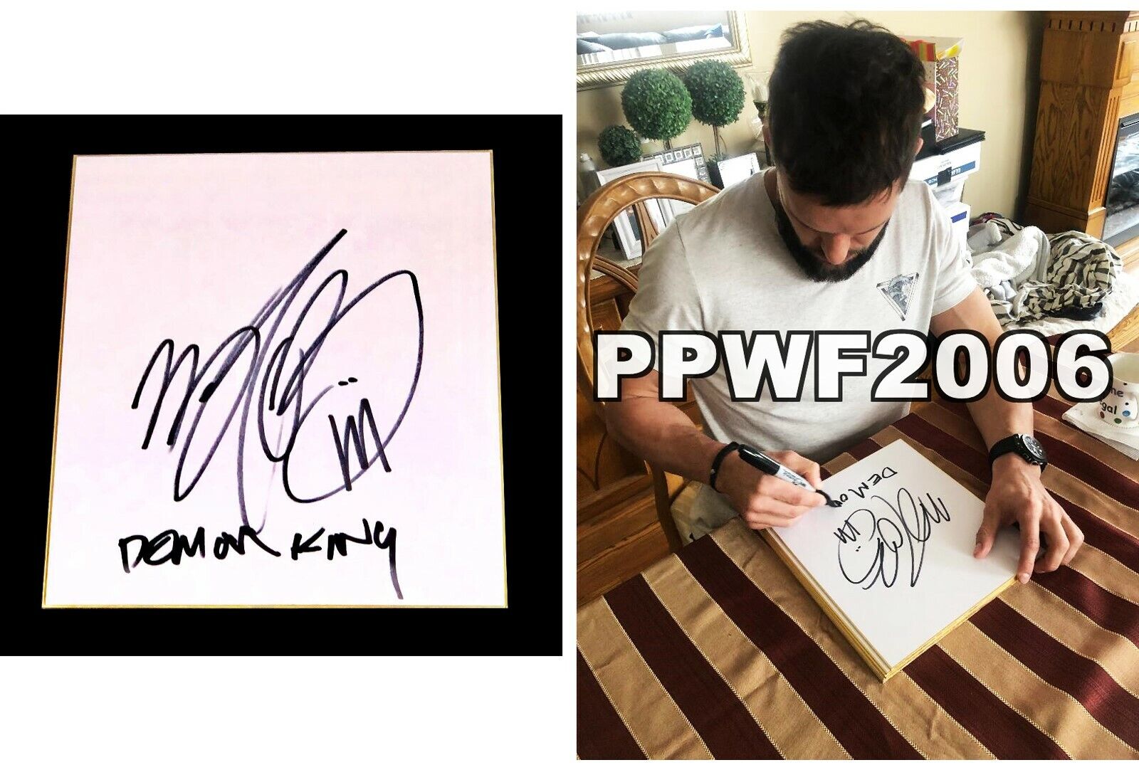 WWE FINN BALOR HAND SIGNED AUTOGRAPHED SHIKISHI BOARD WITH PROOF AND COA 2