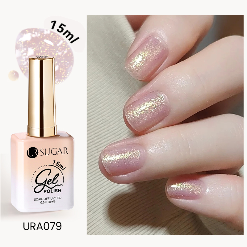 Needmkt UR SUGAR 15ml Champagne Water Light Cat Magnetic Gel Nail Polish Vernis Semi Permanent Soak Off Crystal Gel Polish For Nails