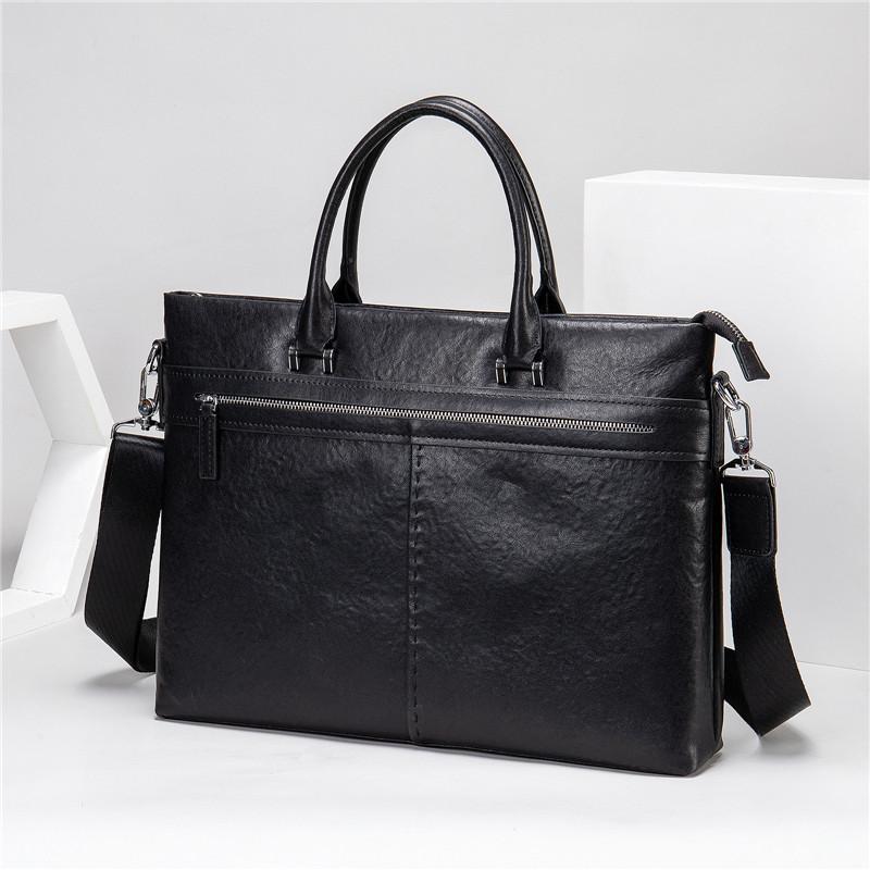 Mens Classic  Business 14 Inch Laptop Briefcase Leather Shoulder Packs