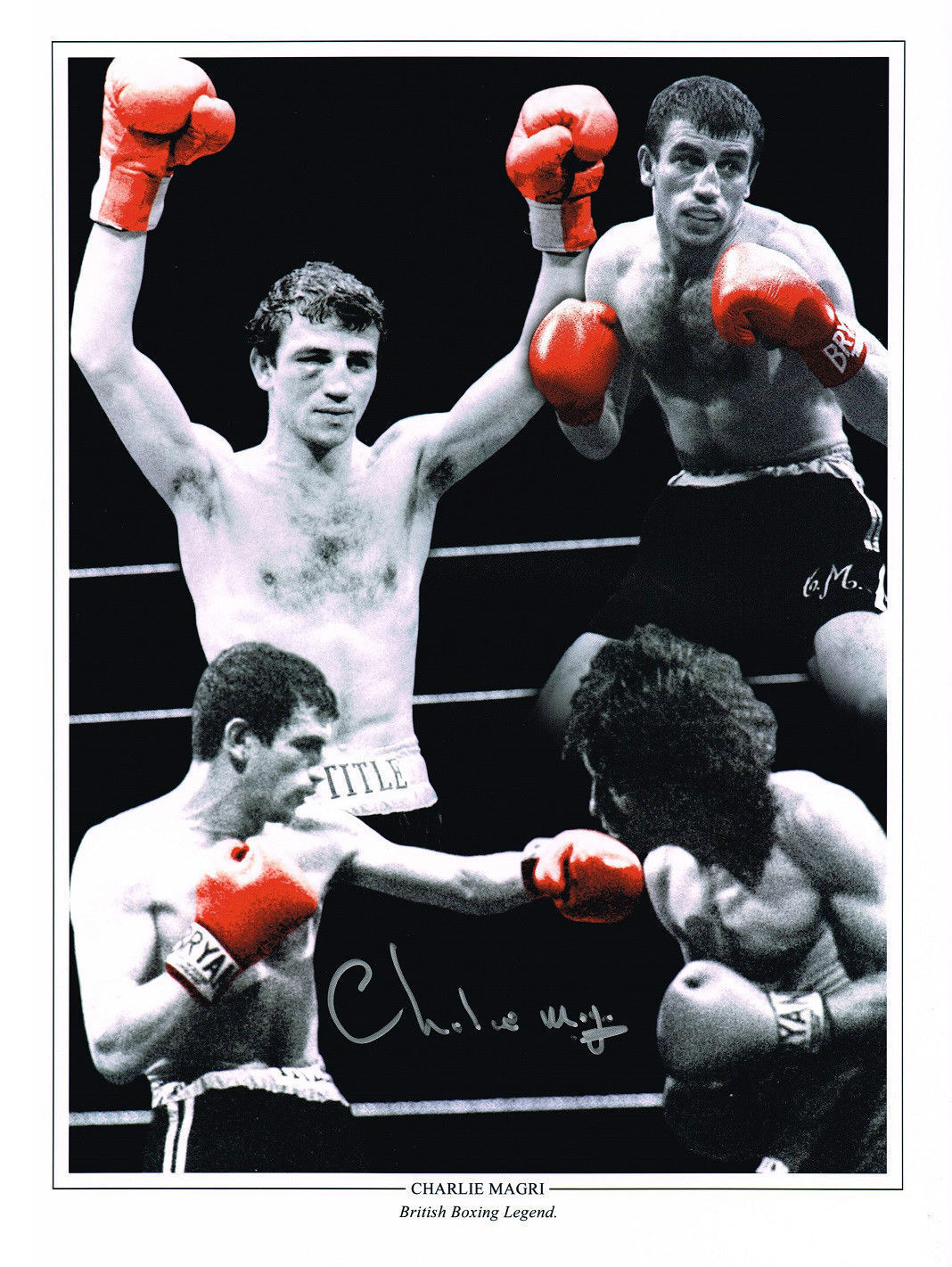 CHARLIE MAGRI Signed Photo Poster paintinggraph former World Flyweight BOXING Champion preprint