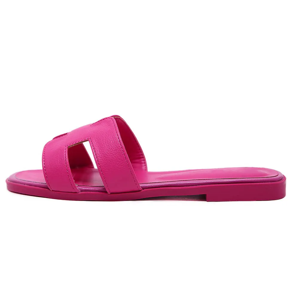 Women's Square Open Toe Summer Casual Flat Litchi Slippers-vocosishoes