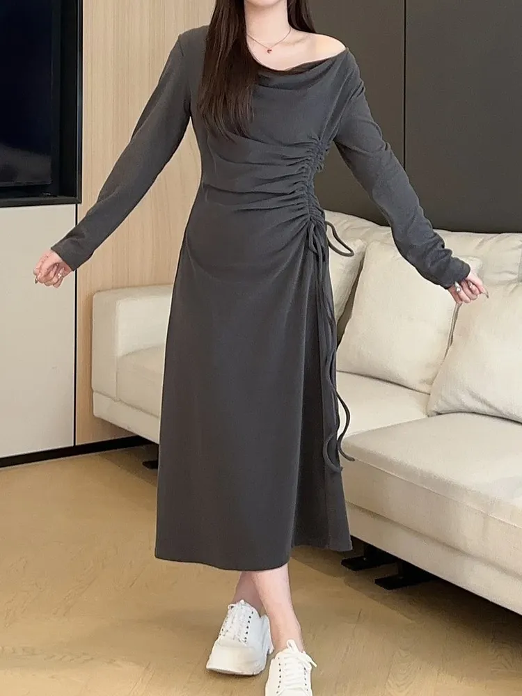 Simple Knit Midi Dress for Women Lightweight Spring Summer Wear