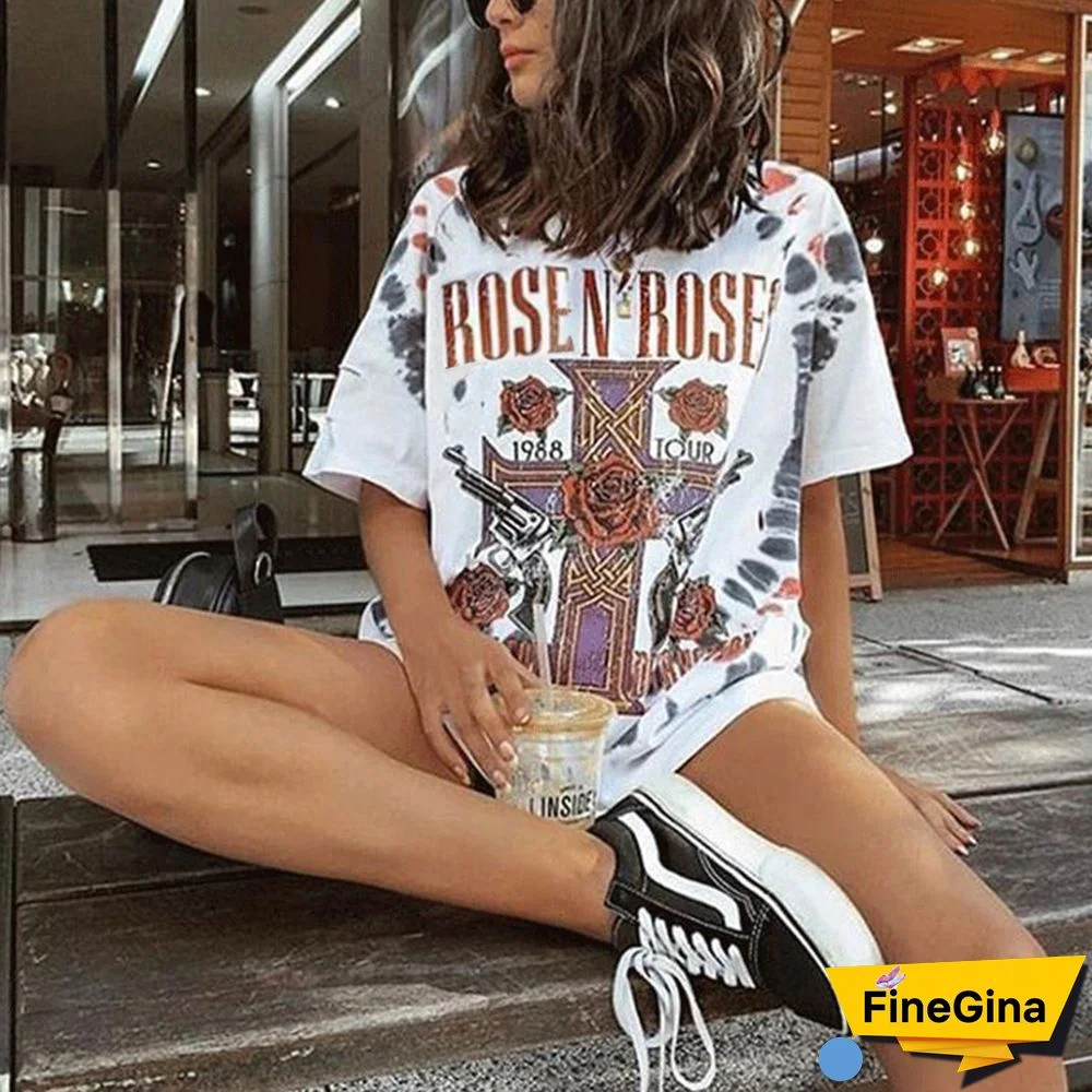 Vintage Printed Short-Sleeved T-Shirt