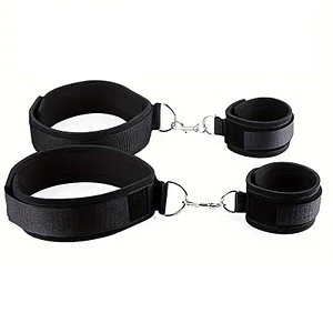 Sex Bondage Wrist & Thigh Cuffs Bdsm Restraints Set