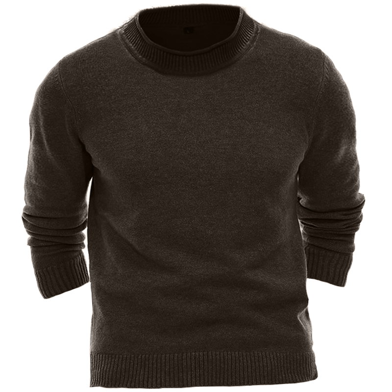 Men's Solid Color Vintage Knit Sweater