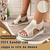 Gioiacombo&trade; Sandali da spiaggia con zeppa traspiranti in mesh per donna