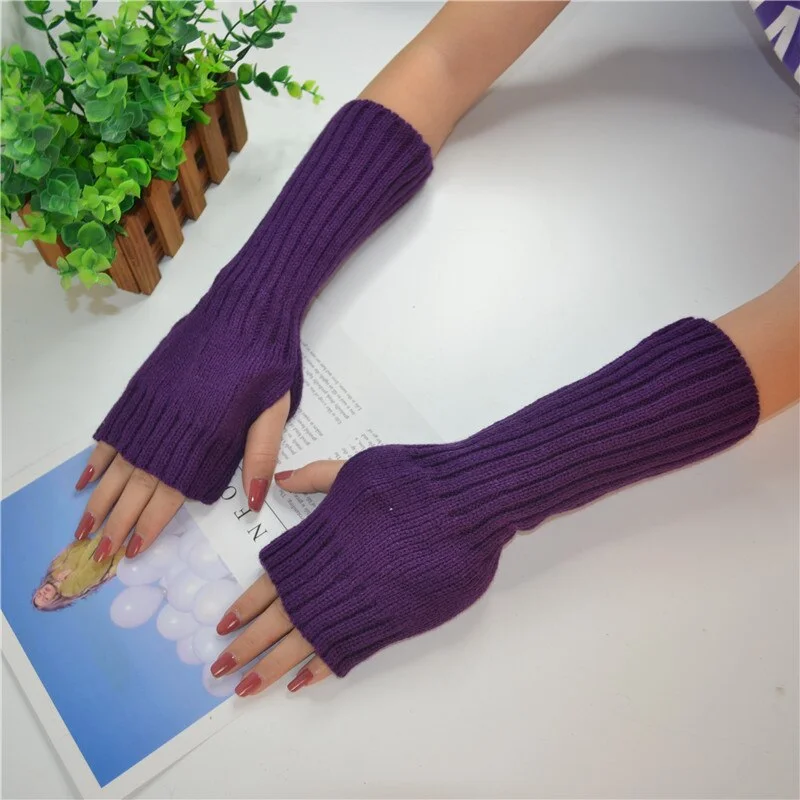 Arm Warmers Women Lengthen Crochet Knitting Solid Womens Simple Warm Comfortable Mittens Sleeve Set Leisure Chic High Quality