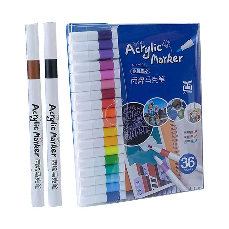 Acrylic Color Marker Set DIY Drawing Pen Assorted Colors For Wood (36 Colors)