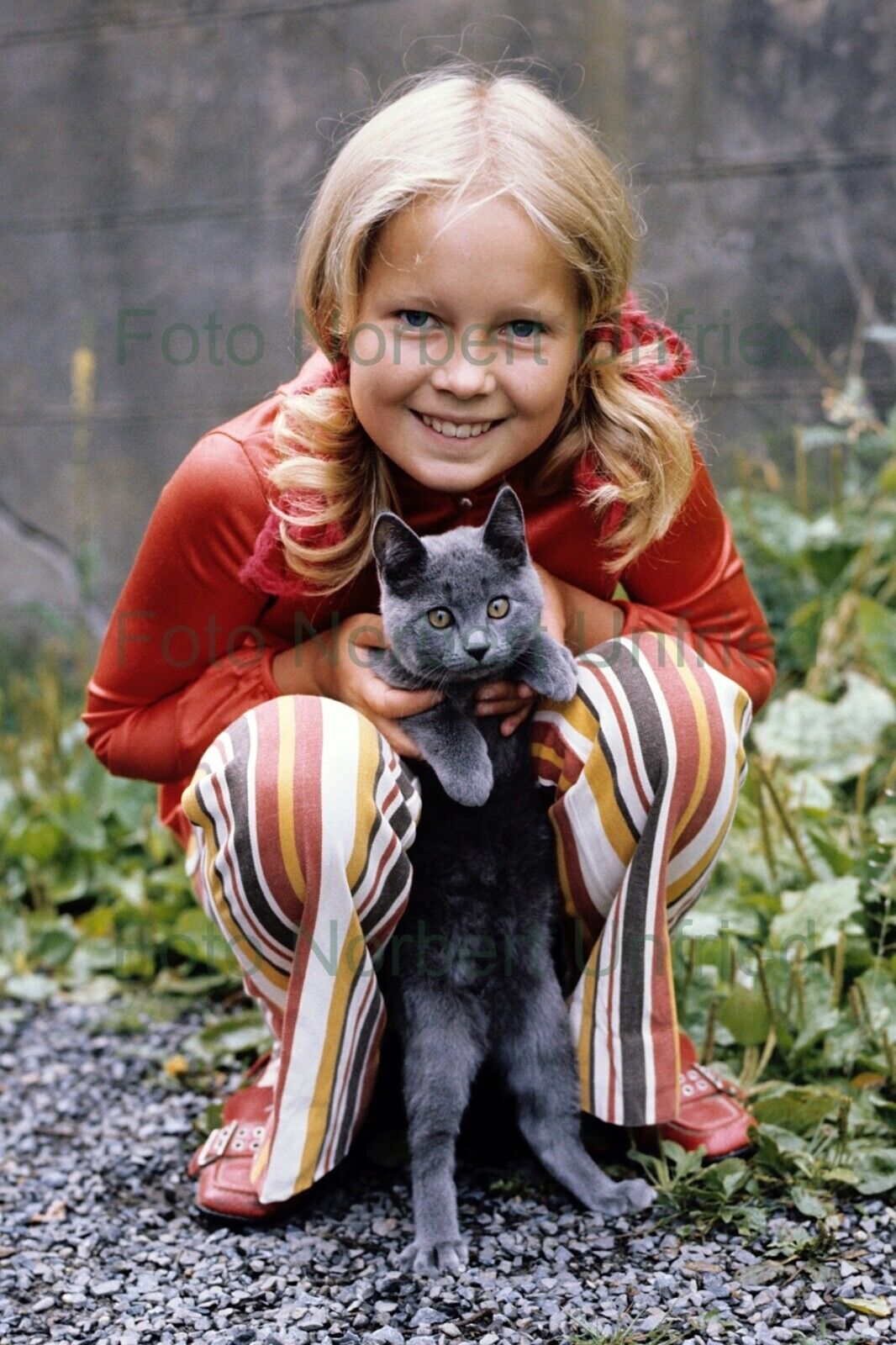 Anita Hegerland With Cat - Photo Poster painting 20 X 30 CM Without Autograph (Nr 2-9