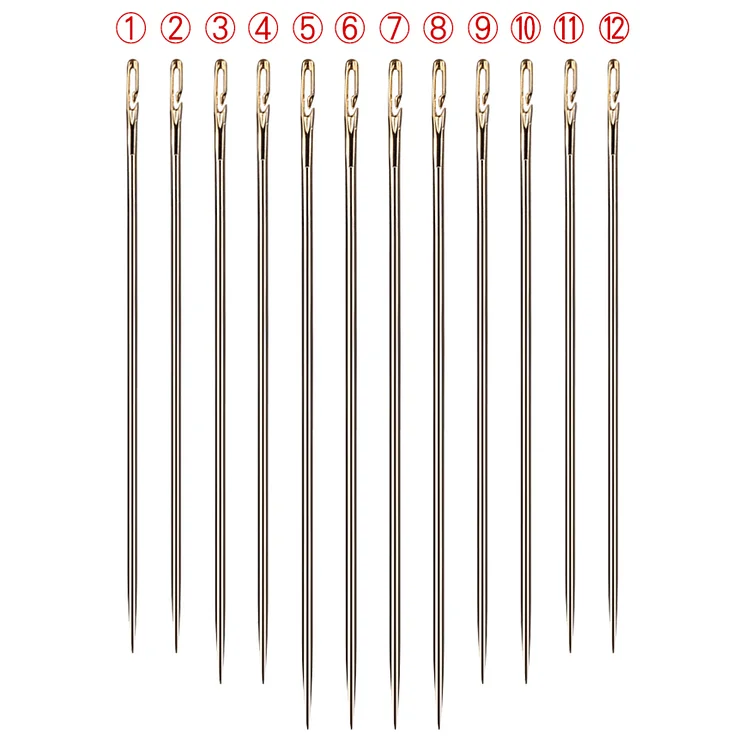 12pcs Needles Stainless Steel Multi-size Sewing Needles Self Threading  Needles Hand Sewing Needles