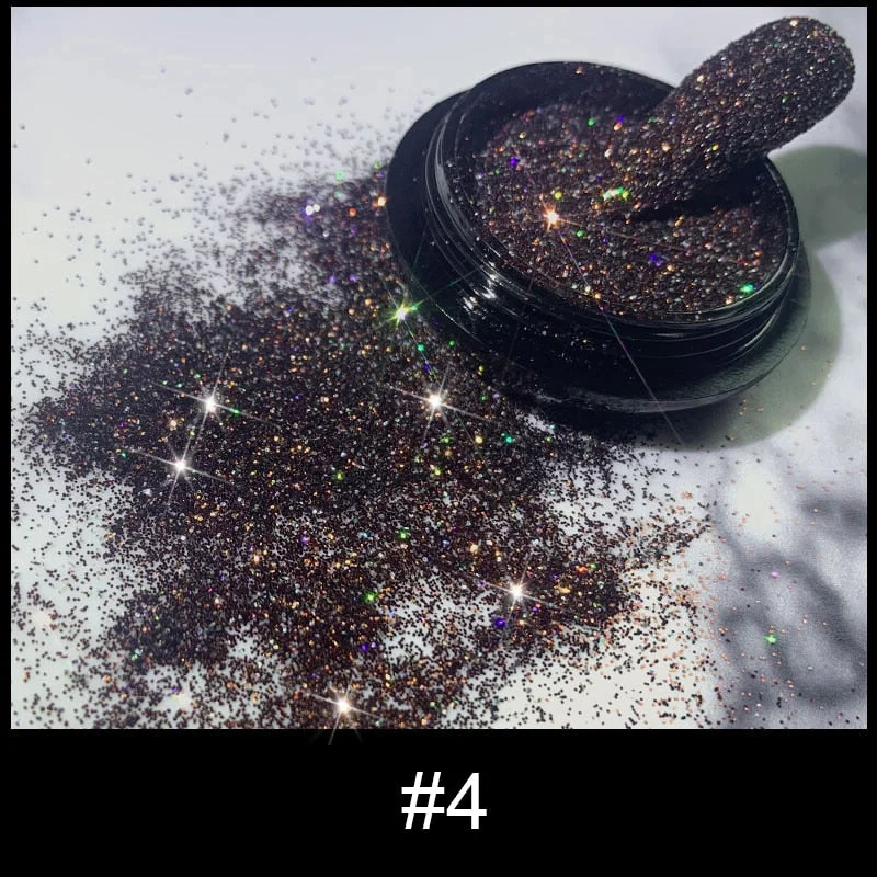 1Box Gray Gradient Shiny Nail Glitter Powder iridescent Sparkly Nail Art Chrome Pigment Silver DIY Nail Art Decoration