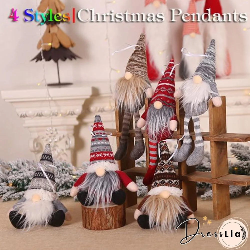 4 Styles Merry Christmas Long Hat Long Leg Swedish Santa Gnome Plush Doll Ornaments Handmade Elf Toy Holiday Party Home Decor Christmas Pendants