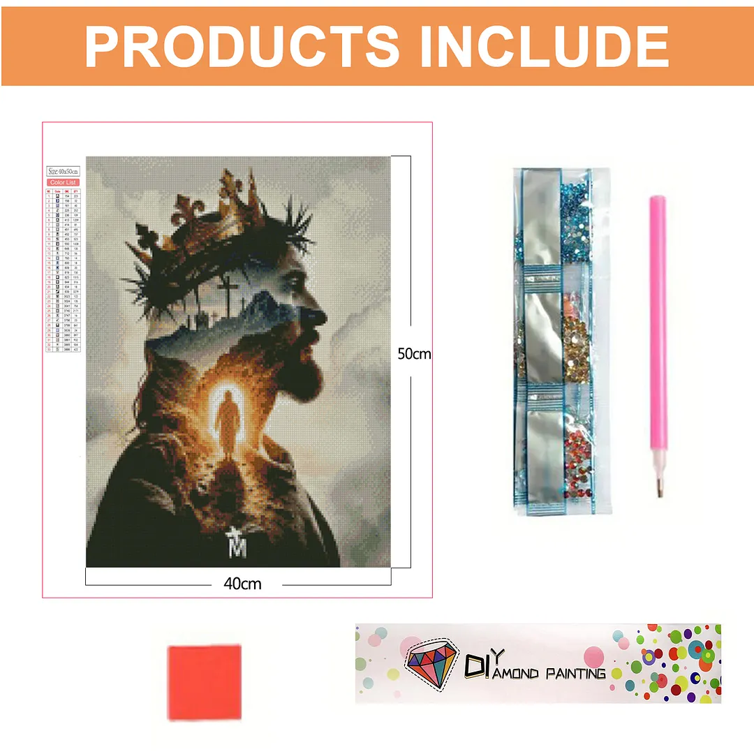 Jesus Full DIY 5D Square Drill Diamond Painting Gem Art Kits for Adults/Beginners Gift Idea Home Wall Decor Diamond Dots Paintings Picture Arts Craft 17.72x21.65In (ZQA6868)