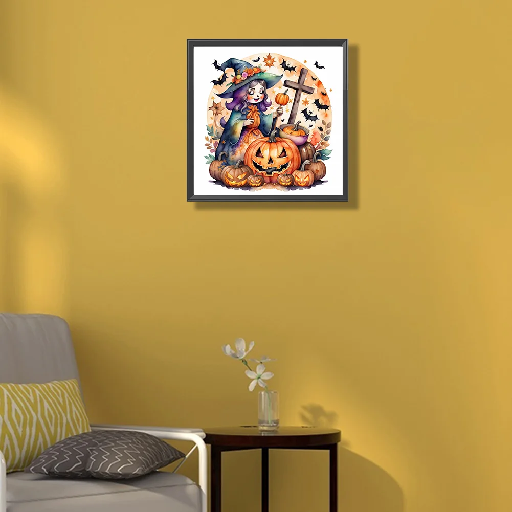 Diamond Painting - Full Round Drill - Witch Pumpkin(Canvas|40*40cm)