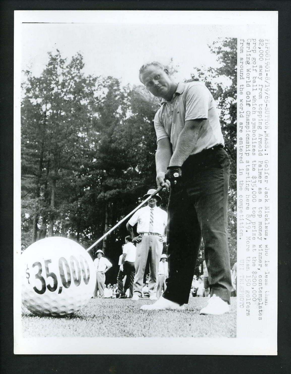 Jack Nicklaus Carling World Golf Championship 1965 Press Photo Poster painting Sutton Mass